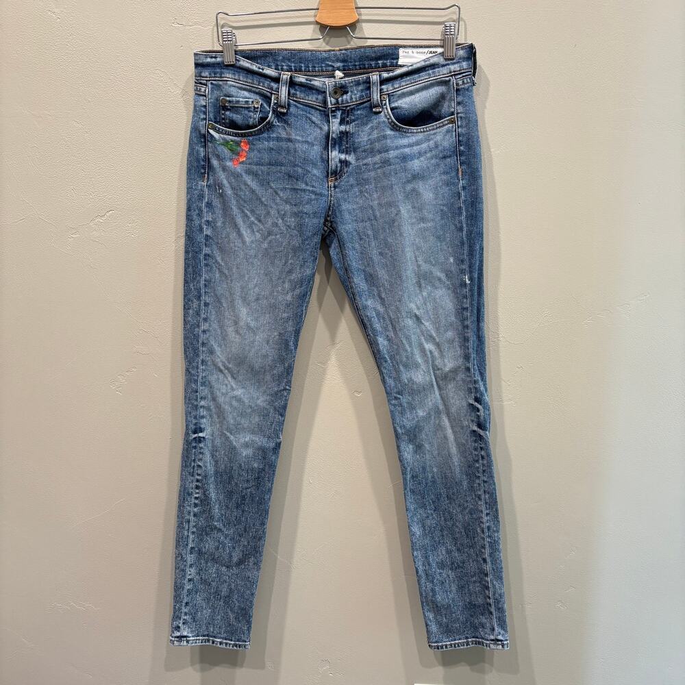 Rag & Bone Women’s Dre Skinny Jean Acid Wash Blue - Size: 28